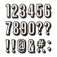 Sizzix • tim holtz thinlits die set alphanumeric shadow numbers 21pcs