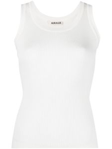 Auralee sleeveless cotton knitted top - Blanc