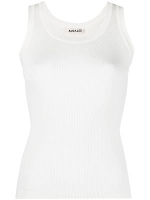 Auralee haut en coton à design sans manches - Blanc