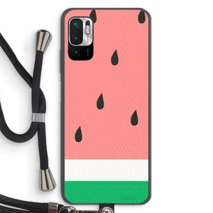 Watermeloen: Xiaomi Redmi Note 10 5G Transparant Hoesje met koord