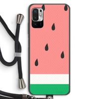 Watermeloen: Xiaomi Redmi Note 10 5G Transparant Hoesje met koord