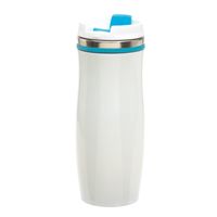 RVS Warmhoudbeker/isoleerbeker winter wit met turquoise 400 ml - thumbnail