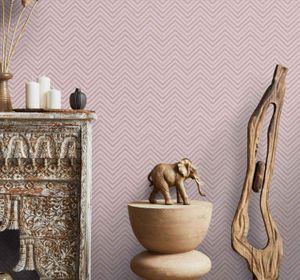 Slaapkamer behang Scandinavische roos visgraatpatroon