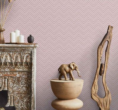 Slaapkamer behang Scandinavische roos visgraatpatroon