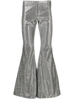 ERL pantalon évasé brodé de sequins - Argent