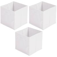 Opbergmand/kastmand Square Box - 6x - karton/kunststof - 29 liter - wit - 31 x 31 x 31 cm - thumbnail