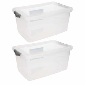 Opbergbox - 5x - transparant - 4 liter - 29 x 19 x 13 cm - kunststof - opbergdoos