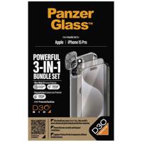 PanzerGlass 3-in-1-Pack B1173+2810 Screenprotector (glas) Apple iPhone 15 Pro 1 stuk(s)