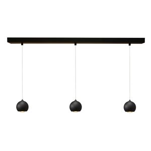 Artdelight Hanglamp Denver 3 lichts Ø 10 cm L 100 cm zwart