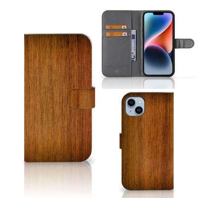 iPhone 15 Plus | Book Style Case | Donker Hout