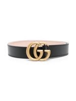 Gucci Kids ceinture en cuir à boucle logo - Noir - thumbnail