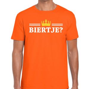 Oranje Biertje en kroon shirt heren