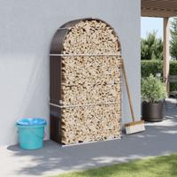 Haardhoutopslag 120x45x210 cm gegalvaniseerd staal bruin - thumbnail