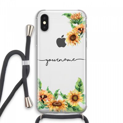 Zonnebloemen: iPhone XS Max Transparant Hoesje met koord