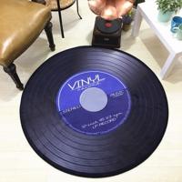 Creatieve retro 3D DVR record tapijt ronde CD vloer mat Home decor woonkamer kid slaapkamer decoratie Tapijt diameter 120cm (blauw)
