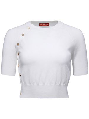 Altuzarra haut crop en maille à manches courtes - Blanc