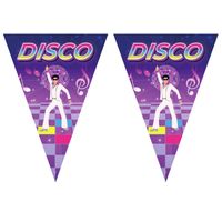3x stuks disco thema vlaggetjes slingers/vlaggenlijnen paars van 5 meter - Vlaggenlijnen - thumbnail