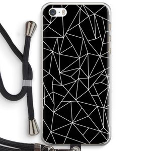 Geometrische lijnen wit: iPhone 5 / 5S / SE Transparant Hoesje met koord