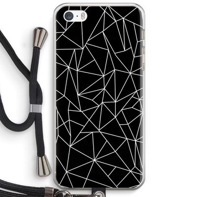 Geometrische lijnen wit: iPhone 5 / 5S / SE Transparant Hoesje met koord
