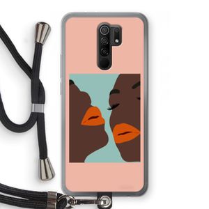 Orange lips: Xiaomi Redmi 9 Transparant Hoesje met koord