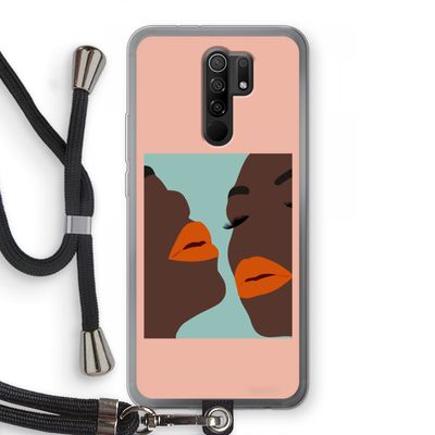 Orange lips: Xiaomi Redmi 9 Transparant Hoesje met koord