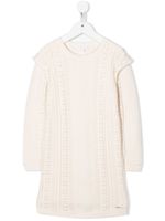 Chloé Kids robe mi-longue en maille ajourée - Blanc