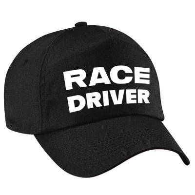 Race driver / auto coureur - verkleed petje - zwart - voor kinderen - Racing team baseball cap Race driver / auto coureur - verkleed petje - zwart - voor kinderen - Racing team baseball cap