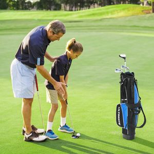 Junior Complete Golfclub Set voor 11 tot 13 jaar Inclusief 3# Fairway Wood 7# & 9# IJzers Putter Beschermhoes Stand Golftas Blauw