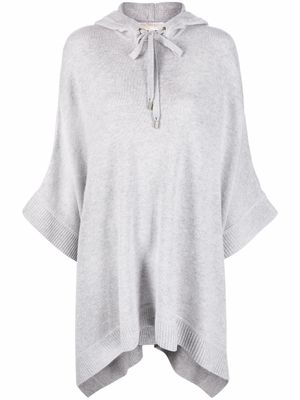 Michael Michael Kors cape en maille fine à capuche - Gris