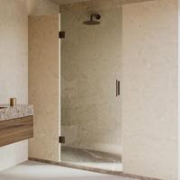 Douchedeur SaniClear Antique | 90x200 cm | Profielloze | Draaideur | Helder glas | Verouderd messing beslag