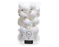 Kerstbal plastic gl-mt-glitter assorted wit/iris - Decoris