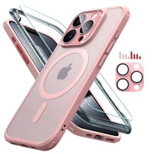 iPhone 15 Pro Max Classic Pro Case (HaloLock) Set Frosted Pink