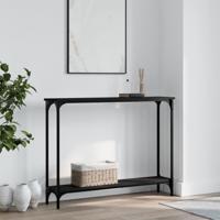 Wandtafel 100x22,5x75 cm bewerkt hout zwart - thumbnail