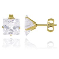 LGT Jewels Stud oorbellen Gold Edition transparent-8mm - thumbnail
