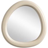 Leen Bakker - Spiegel Moma Off-white - Ø24,5 Cm - Hout - Crème