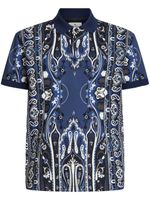 ETRO polo en coton à motif cachemire - Bleu