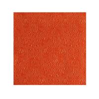 Servetten Luxe - 30x stuks - 33 x 33 cm - oranje - barok patroon - 3 laags