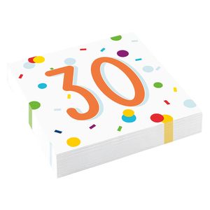 Feestservetten 30 Jaar Confetti (20st)