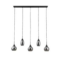 Furntastik Arona Hanglamp, 5-lichts, smoke glas