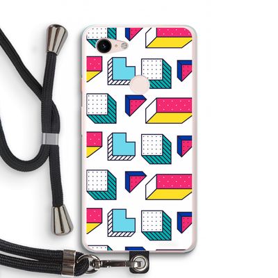 8-bit N°7: Pixel 3 XL Transparant Hoesje met koord