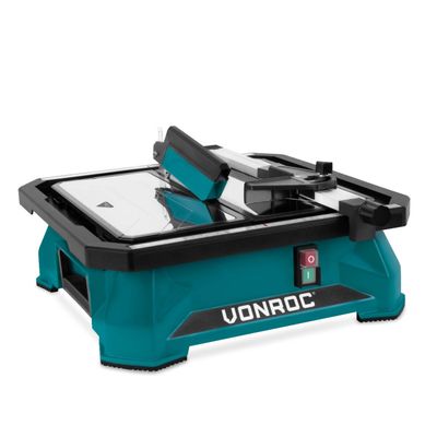 VONROC Tegelzaag 650W –180mm – Geïntegreerd waterreservoir – extra groot RVS werkblad
