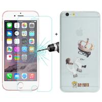 ENKAY Hat-Prince 2 in 1 creatieve karakter patroon transparant TPU beschermende Case + 0 26 mm 9 H + oppervlaktehardheid 2.5D Explosieveilig Tempered