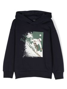 Il Gufo hoodie en coton à imprimé graphique - Bleu