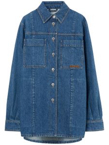 Burberry chemise en jean à logo brodé - Bleu