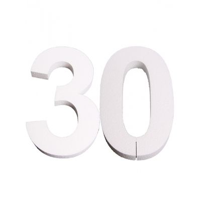 Cijfer drie van piepschuim 25 cm