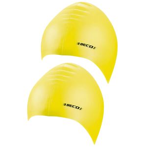 2x stuks latex badmutsen geel voor volwassenen