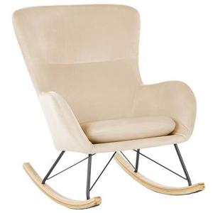 Beliani - ELLAN - Schommelstoel - Beige - Fluweel