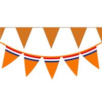 Bellatio Decorations - Oranje Holland vlaggenlijnen - 6x stuks van 10 meter - 2 soorten - thumbnail