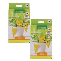 Rouwvliegen plakstrips - 16x stuks - geel - kleefstrips - rouwvliegjes bestrijden