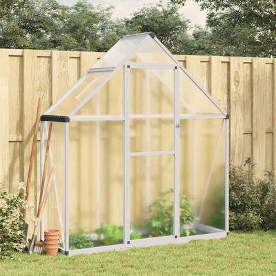 VidaXL Tuinkas met basisframe 169x58x195 cm aluminium zilverkleurig